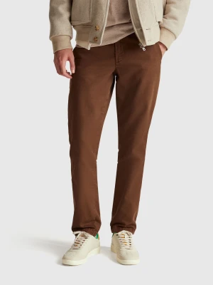 Benetton, Slim Fit Chinos, Size: 56, Dark Brown, Men United Colors of Benetton