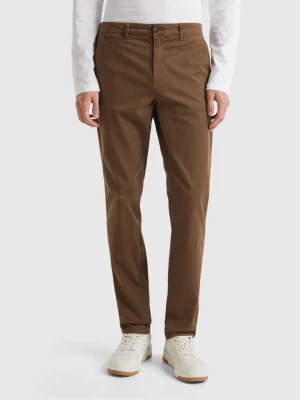 Benetton, Slim Fit Coffee Chinos, size 54, Brown, Men United Colors of Benetton