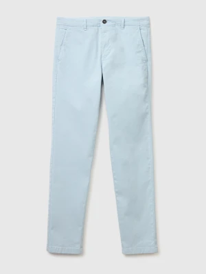 Benetton, Slim Fit Cotton Chinos, Size: 54, Light Blue, Men United Colors of Benetton