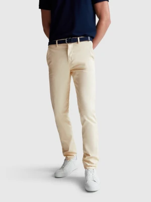 Benetton, Slim Fit Cotton Chinos, Size: 56, Beige, Men United Colors of Benetton