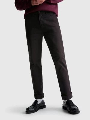 Benetton, Slim Fit Cotton Chinos, Size: 56, Black, Men United Colors of Benetton