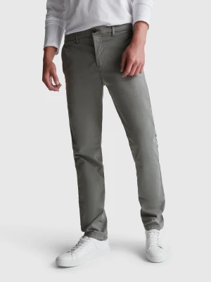 Benetton, Slim Fit Cotton Chinos, size 56, Dark Gray, Men United Colors of Benetton