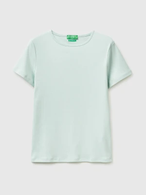 Benetton, Slim Fit Crew Neck T-shirt, Size: XXS, Aqua, Women United Colors of Benetton