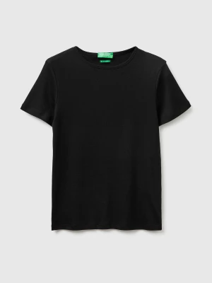 Benetton, Slim Fit Crew Neck T-shirt, Size: XXS, Black, Women United Colors of Benetton