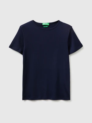 Benetton, Slim Fit Crew Neck T-shirt, Size: XXS, Dark Blue, Women United Colors of Benetton