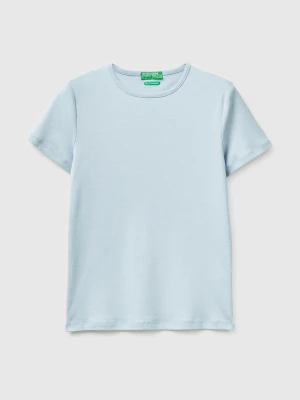 Benetton, Slim Fit Crew Neck T-shirt, Size: XXS, Light Blue, Women United Colors of Benetton