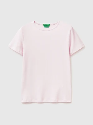Benetton, Slim Fit Crew Neck T-shirt, Size: XXS, Soft Pink, Women United Colors of Benetton