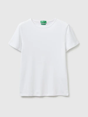 Benetton, Slim Fit Crew Neck T-shirt, Size: XXS, White, Women United Colors of Benetton