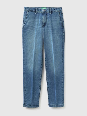 Benetton, Slim Fit Denim Chinos, Light Blue, Women United Colors of Benetton