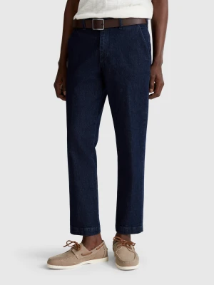 Benetton, Slim Fit Denim Chinos, size 38, Dark Blue, Men United Colors of Benetton