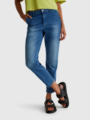 Benetton, Slim Fit Denim Chinos, size , Light Blue, Women United Colors of Benetton