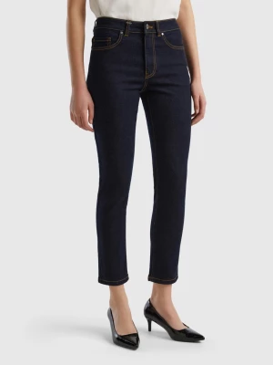 Benetton, Slim Fit High-waisted Jeans, size 29, Dark Blue, Women United Colors of Benetton