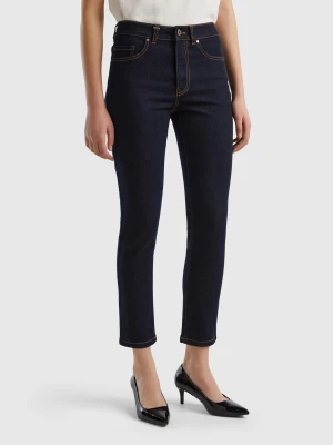 Benetton, Slim Fit High-waisted Jeans, size 30, Dark Blue, Women United Colors of Benetton