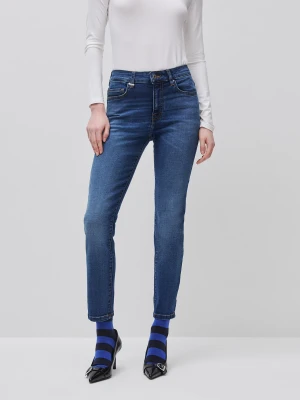 Benetton, Slim Fit High-waisted Jeans, Size: 34, Dark Blue, Women United Colors of Benetton