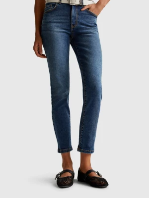 Benetton, Slim Fit High-waisted Jeans, Size: 35, Blue, Women United Colors of Benetton