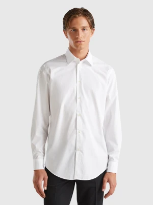 Benetton, White Shirt In Organic Cotton, size XS, White, Men United Colors of Benetton