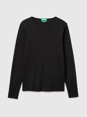 Benetton, Slim Fit Long Sleeve T-shirt, Size: XXS, Black, Women United Colors of Benetton