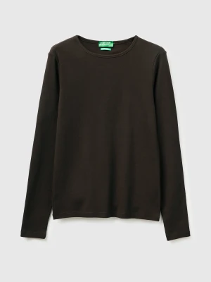 Benetton, Slim Fit Long Sleeve T-shirt, Size: XXS, Brown, Women United Colors of Benetton