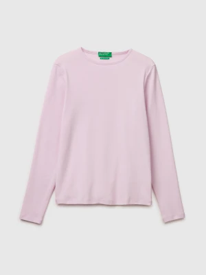 Benetton, Slim Fit Long Sleeve T-shirt, Size: XXS, Soft Pink, Women United Colors of Benetton