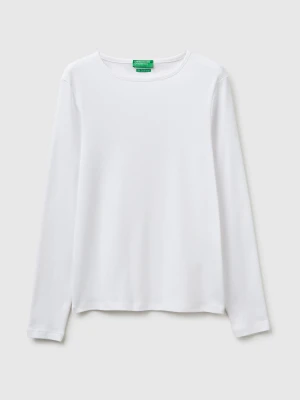 Benetton, Slim Fit Long Sleeve T-shirt, Size: XXS, White, Women United Colors of Benetton