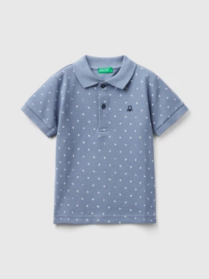 Benetton, Slim Fit Micro Patterned Polo, size 110, Gray, Kids United Colors of Benetton