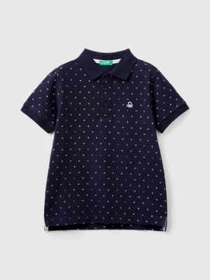 Benetton, Slim Fit Micro Patterned Polo, size 3XL, Dark Blue, Kids United Colors of Benetton