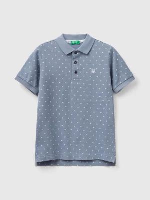 Benetton, Slim Fit Micro Patterned Polo, size S, Gray, Kids United Colors of Benetton