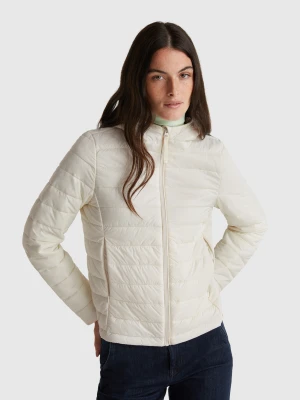Benetton, Slim Fit Padded Jacket, Size: XXS, Creamy White, Women United Colors of Benetton