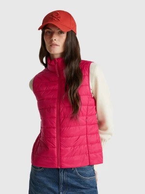 Benetton, Slim Fit Padded Vest, Size: XXS, Fuchsia, Women United Colors of Benetton
