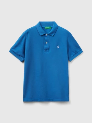 Benetton, Slim Fit Polo In 100% Organic Cotton, size 2XL, Blue, Kids United Colors of Benetton