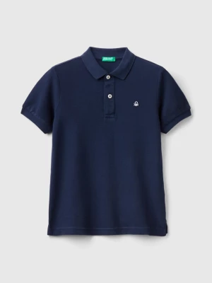 Benetton, Slim Fit Polo In 100% Organic Cotton, size 2XL, Dark Blue, Kids United Colors of Benetton