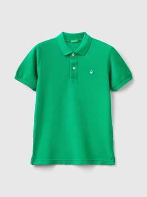 Benetton, Slim Fit Polo In 100% Organic Cotton, size 2XL, Green, Kids United Colors of Benetton