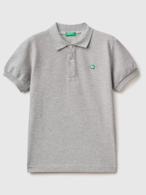 Benetton, Slim Fit Polo In 100% Organic Cotton, size 2XL, Light Gray, Kids United Colors of Benetton
