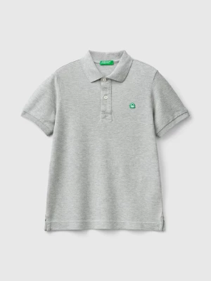 Benetton, Slim Fit Polo In 100% Organic Cotton, size 2XL, Light Gray, Kids United Colors of Benetton