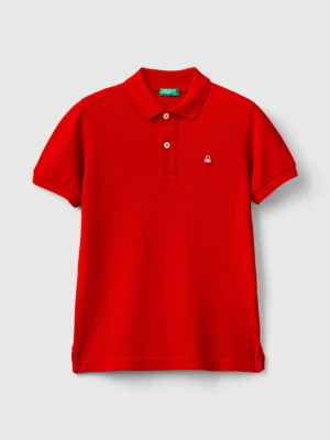 Benetton, Slim Fit Polo In 100% Organic Cotton, size 2XL, Red, Kids United Colors of Benetton