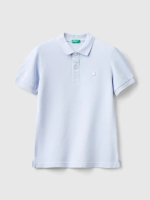 Benetton, Slim Fit Polo In 100% Organic Cotton, size 2XL, Sky Blue, Kids United Colors of Benetton