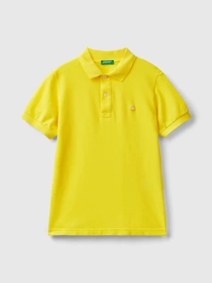 Benetton, Slim Fit Polo In 100% Organic Cotton, size 2XL, Yellow, Kids United Colors of Benetton