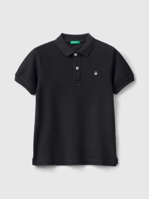 Benetton, Slim Fit Polo In 100% Organic Cotton, size 3XL, Black, Kids United Colors of Benetton