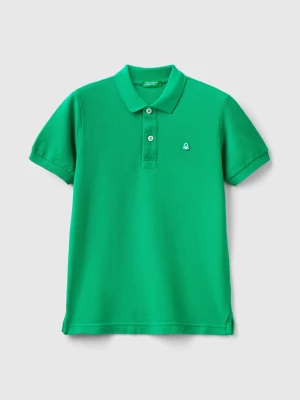 Benetton, Slim Fit Polo In 100% Organic Cotton, size 3XL, Green, Kids United Colors of Benetton