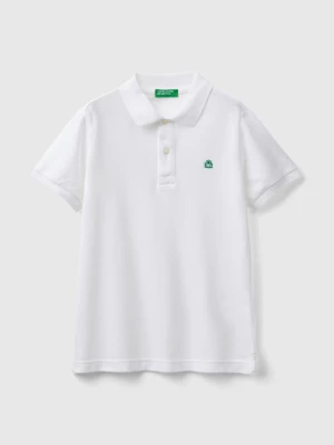 Benetton, Slim Fit Polo In 100% Organic Cotton, size 3XL, White, Kids United Colors of Benetton