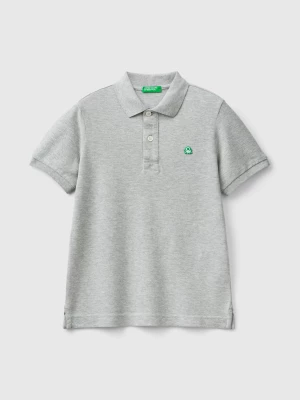 Benetton, Slim Fit Polo In 100% Organic Cotton, size L, Light Gray, Kids United Colors of Benetton