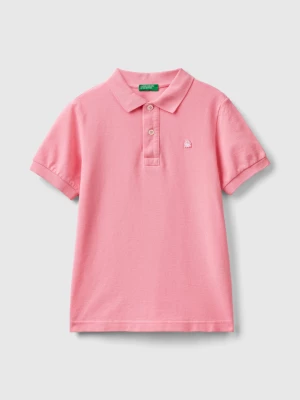 Benetton, Slim Fit Polo In 100% Organic Cotton, size M, Pink, Kids United Colors of Benetton
