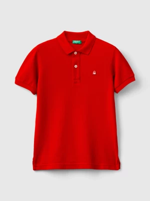 Benetton, Slim Fit Polo In 100% Organic Cotton, size M, Red, Kids United Colors of Benetton