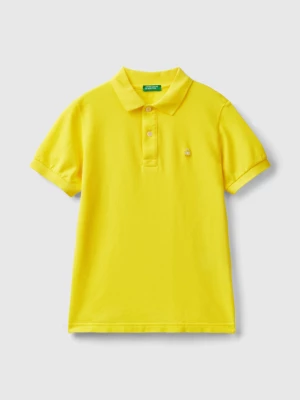 Benetton, Slim Fit Polo In 100% Organic Cotton, size S, Yellow, Kids United Colors of Benetton