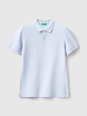 Benetton, Slim Fit Polo In 100% Organic Cotton, size XL, Sky Blue, Kids United Colors of Benetton