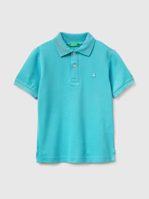 Benetton, Slim Fit Polo In Pure Cotton, Size: XL, Aqua, Kids United Colors of Benetton