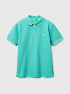 Benetton, Slim Fit Polo In Pure Cotton, Size: XL, Light Green, Kids United Colors of Benetton