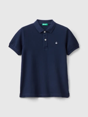 Benetton, Slim Fit Polo In Pure Cotton, size XL, Dark Blue, Kids United Colors of Benetton