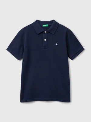 Benetton, Slim Fit Polo In Pure Cotton, size XL, Dark Blue, Kids United Colors of Benetton