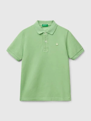 Benetton, Slim Fit Polo In Pure Cotton, size XL, Green, Kids United Colors of Benetton